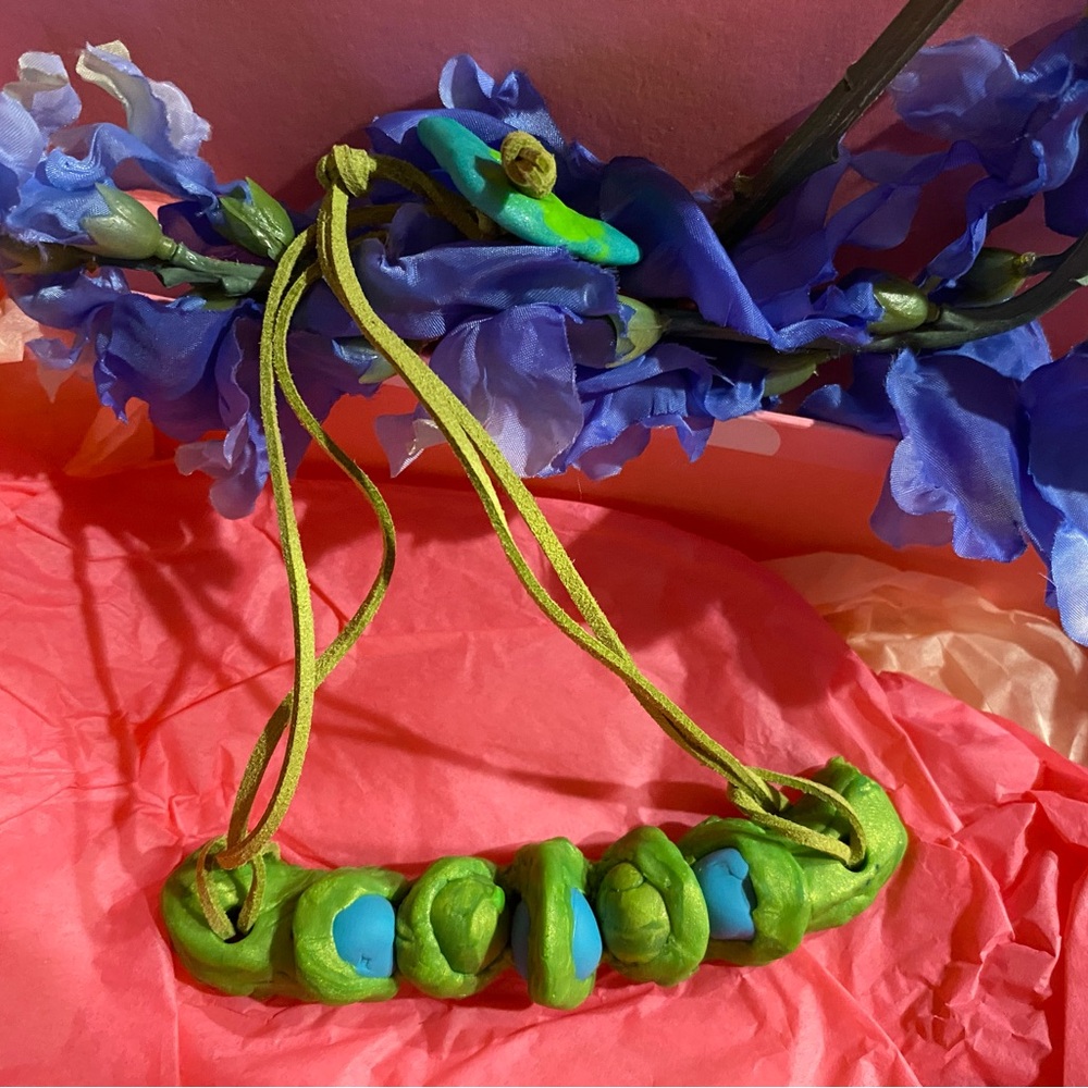 Hand Crafted Green and Blue Necklace